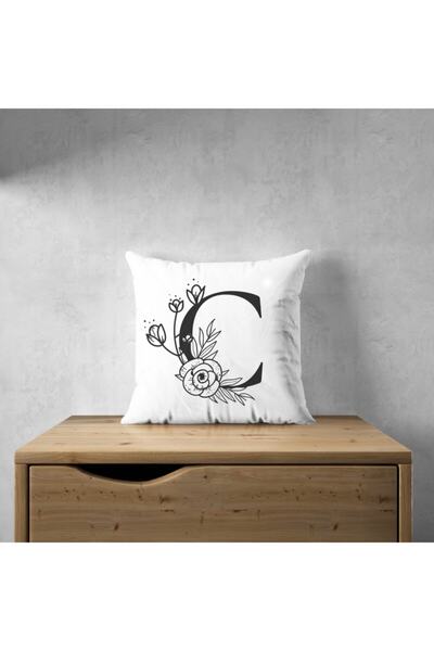LadiesHome Μαξιλαροθήκη με γράμματα - Γράμμα C - 43x43 εκ.
