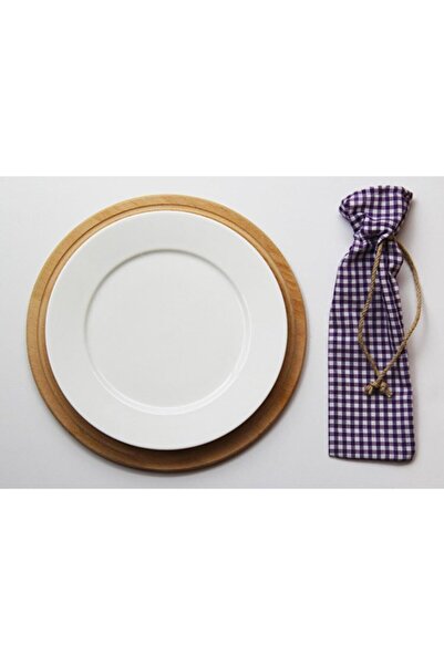 Çizgikare Husă pentru tacâmuri din Gingham violet (prețul este pentru 4 bucăți)