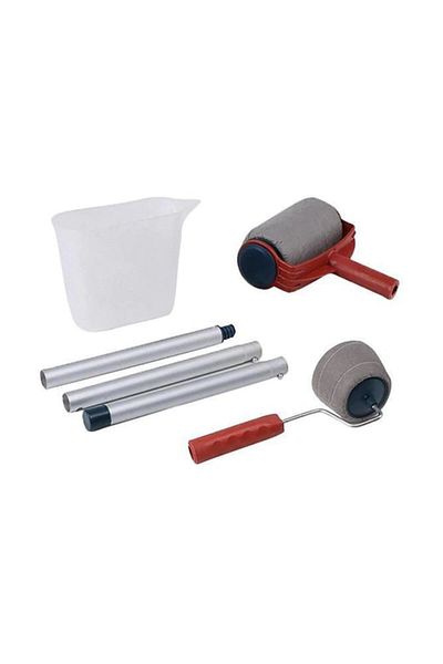 Bundera Drip-Free Paint Roller Set Aluminum Extension Handle Ceiling Wall Paint With Whitewash Chamber Brush Roller Set