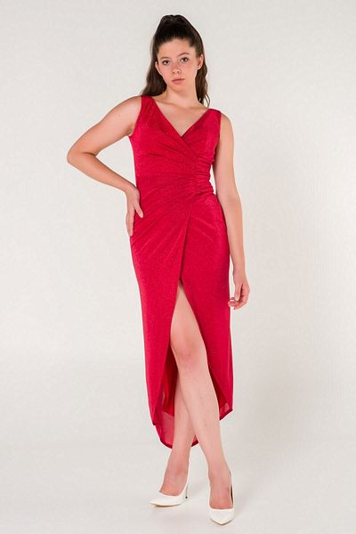 SpringStore Rochie de seara cu sclipici rosie