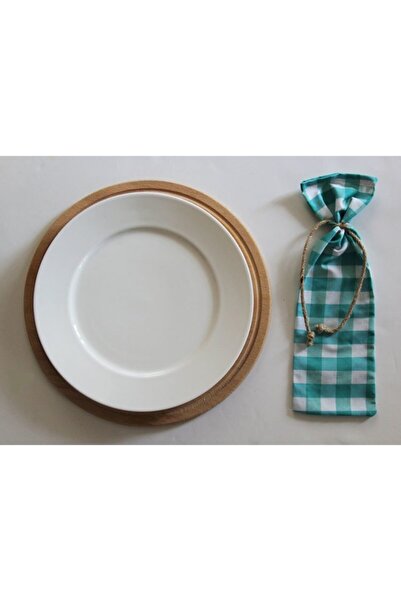 Çizgikare Husă pentru tacâmuri în carouri verde mentă (prețul este pentru 4 b...