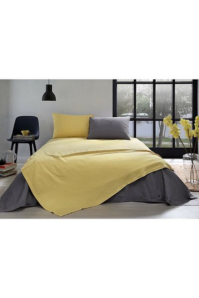 Özdilek Colormix Single Pique Set Mustard - Anthracite