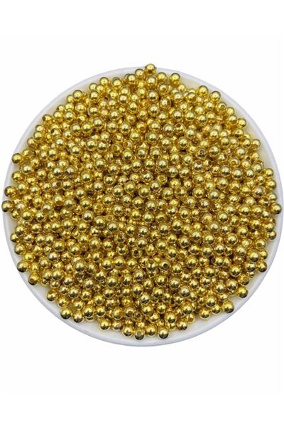 Hedef Bijuteri 5 مم ذهبي اللون CCB مظهر معدني معدني خرز بلاستيكي، خرز مجوهرات...