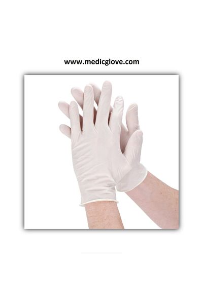 Has-Pet White Latex Powder-Free Examination Gloves Medium Box - 20 X 100 Pieces
