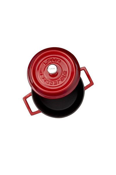 Lava Red Round Cast Iron Trendy 24 Cm Pot Lvytc24k2r -lvytc24k2r
