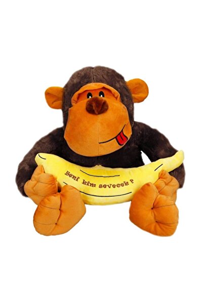 Sunman Muzlu Goril Peluş 50 cm. - Açık Kahverengi Muzlu Goril Peluş