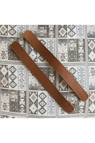 Alfa Tasarım Gerçek Deri Tepsi Sapı (çift - 22 Cm) - Camel Rengi