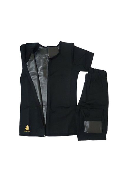 SAUNA SUIT مشد حراري للساونا للجنسين - طقم بسحاب، نموذج عصري