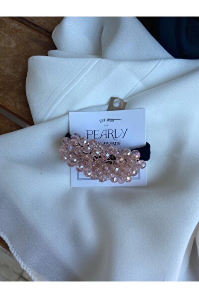 Pearly Handmade Ružičasta kristalna gumica za kosu