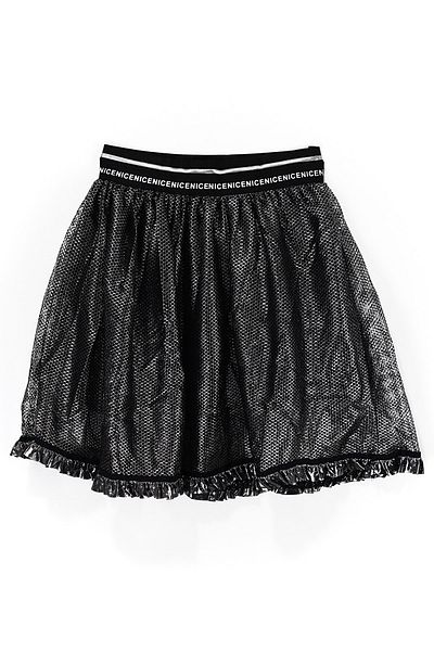 DobaKids Rochie de seara din plasa captusita - Fusta eleganta neagra, pentru fete