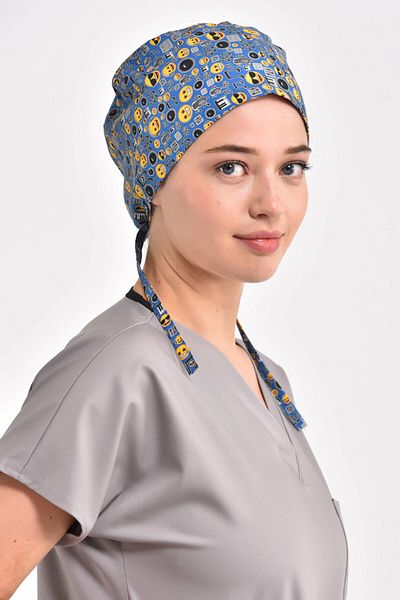 Owlet Medikal Blue Surgical Bonnet with Music Pattern