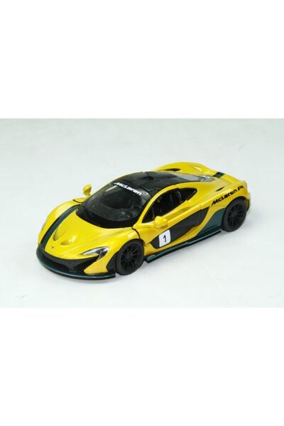 Kinsmart Mclaren P1 Modifiyeli Çek Bırak Model Metal Araba 1:32 Ölçek Sarı Renk
