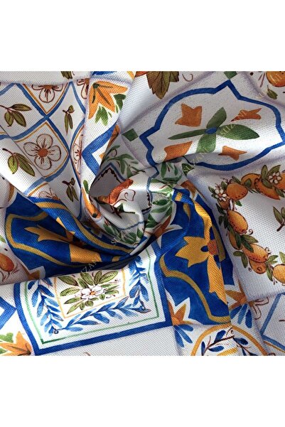 SUZANİ Limon Seramik Desenli Dijital Baskılı Kumaş Kms-1039