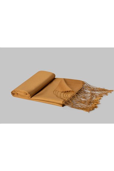 ARMANDA Mustard Silk Shawl 3011 - Double Sided, Solid Color