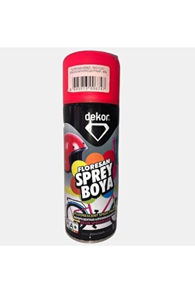 Dekor 674 Kırmızı Floresan Sprey Boya 400 Ml