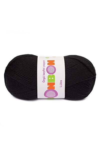 NAKO خيط حياكة يدوي فاخر من بونبون، لون أسود من الألياف، رقم 98206