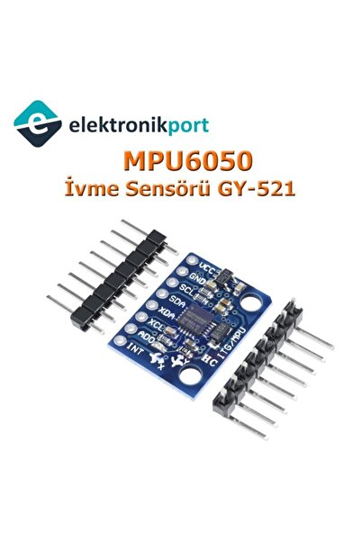Elektronikport Mpu6050 Ivme Sensörü Gy-521 6 Eksen Eğim Gyro Jiroskop Modülü
