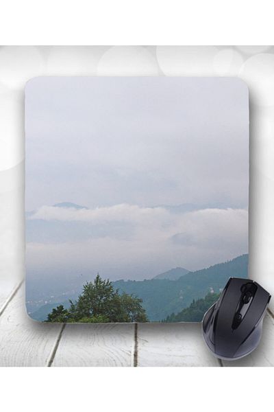 4k tasarım Square Mouse Pad with Cloudy Landscape Design
