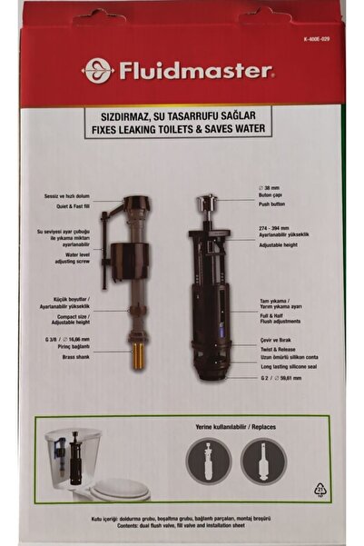 Fluidmaster Rezervuar Iç Takım Kıt 400 & 550 K-400e-029