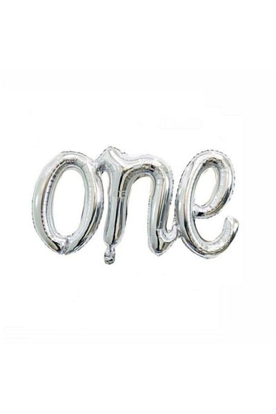 KÖŞEM HEDİYELİK SÜS One Written Foil Balloon Silver Color