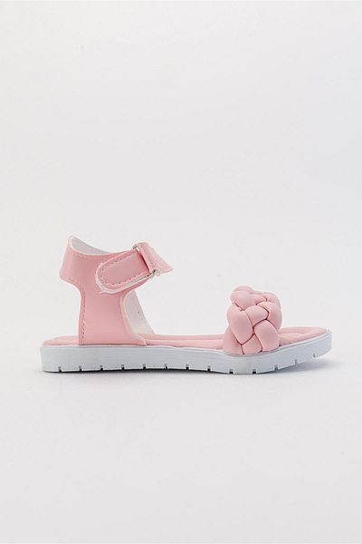 Ccway 24-29 Powder Colored Velcro Braided Children's Sandals