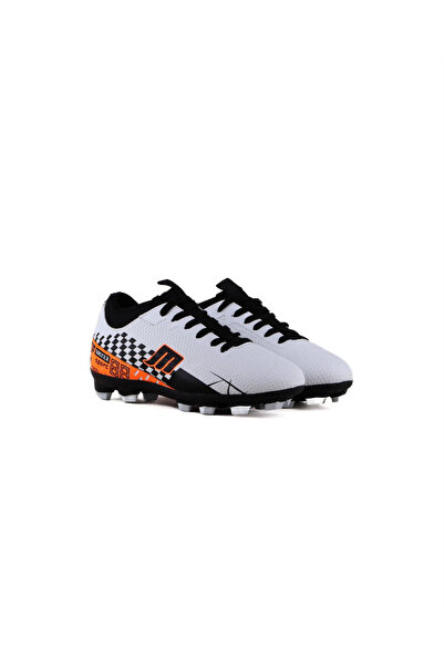 M.P. M.P231-1139 Mr Men's White-Orange Socks Cleats Football Shoes