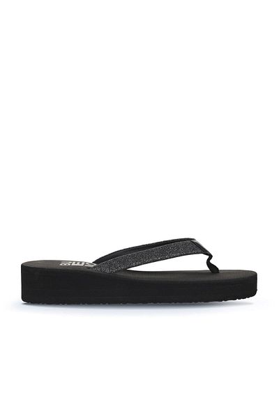 Bueno Shoes Antrasit Kum Simli Kadın Parmak Arası Terlik 26wt202244