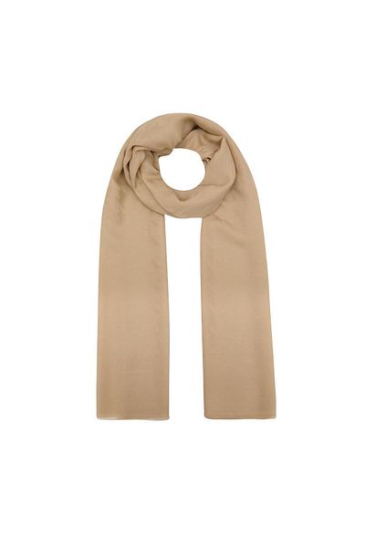 ipekevi Four Seasons Light Beige Houndstooth Patterned Monogram Shawl
