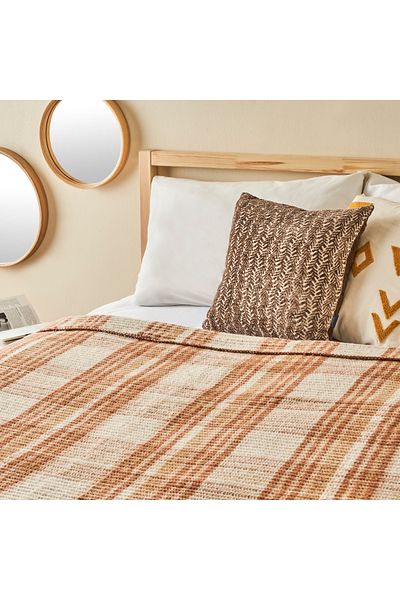 Bella Maison Noah Double Cotton Scotch Blanket Brown (200X220 cm)