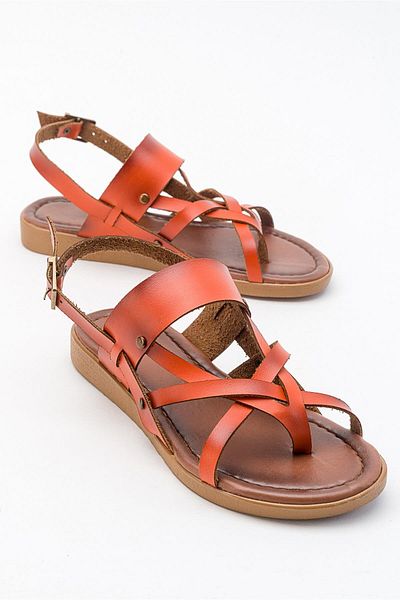 Ccway Flip Flops Women's Sandals Orange Skin