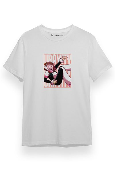 Tshirthane Ανδρικό κοντομάνικο μπλουζάκι My Hero Academi Uravity Minimal White