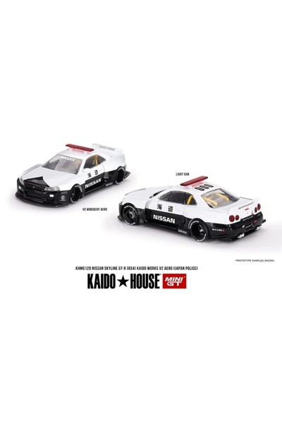 mini gt Nissan Skyline Gt-R R34 Kaido Works (V2 Aero) Police