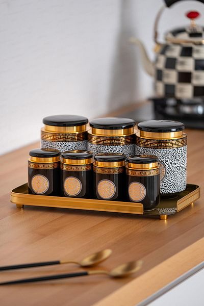ACAR Sonia Suri 8-Piece Jar Set with Glass Tray
