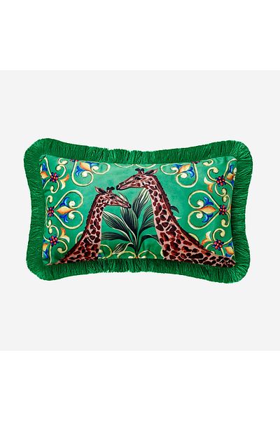 CHIARA ALESSI Il Giardino Green Velvet Decorative Pillow 30X50 cm