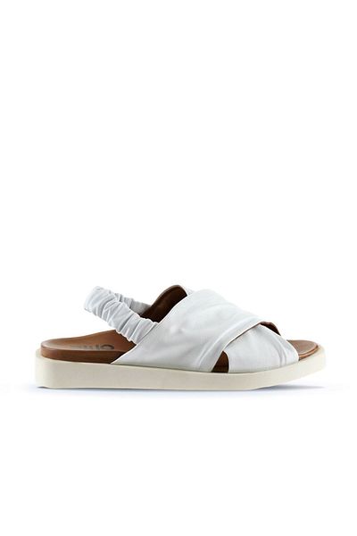 Bueno Shoes Sandale de damă albe din piele - 01wu3309