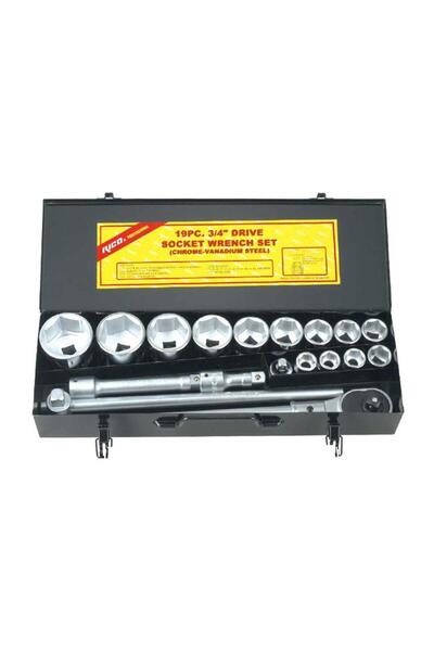 Rico 006-Rc1021 19 Pieces 3/4 Heavy Duty Socket Set Kit 6 Corners