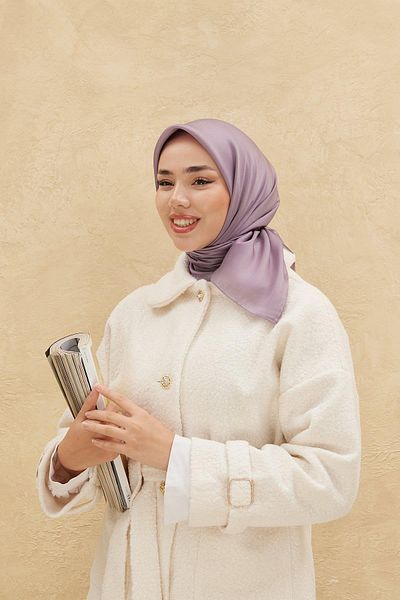 Silk Home Απλό γυαλιστερό κασκόλ - Erguvan