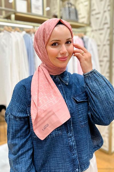Armine Diamond Trend Shawl 6 - Cotton Jacquard - 4823 - Pink