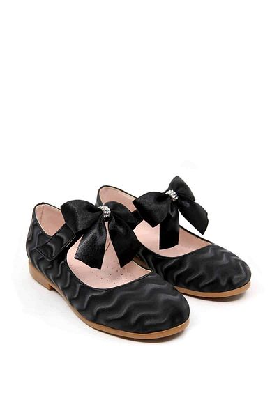 Ccway Children's Ribbon Shoes 26-30 Black