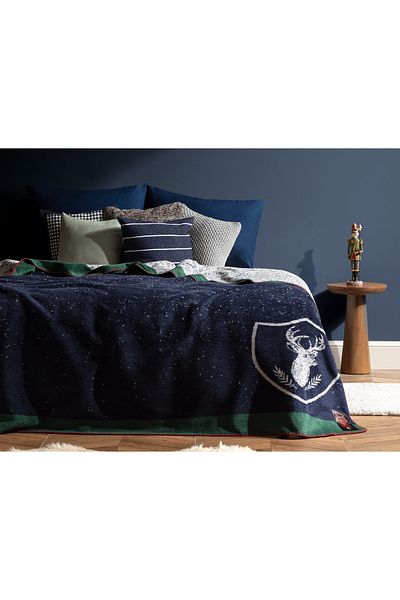 Madame Coco Misty Cotton Jacquard Blanket