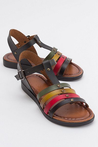 Ccway 4-Piece Women's Sandals Black Garni