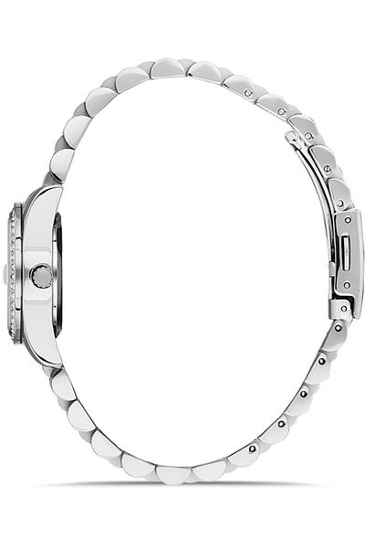 DAVID GUNER Silver Coated White Dial Women's Watch Dg-8474La-A1