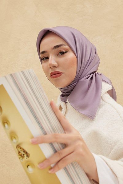 Silk Home Απλό γυαλιστερό κασκόλ - Erguvan