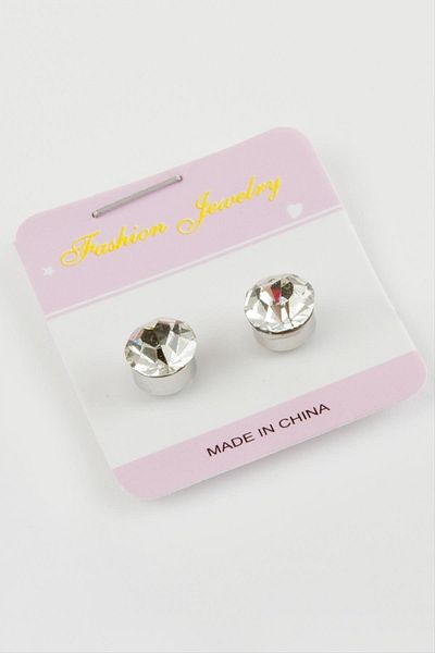 Bijuteri Net Single Stone Magnetic Glass Earrings (7 mm)
