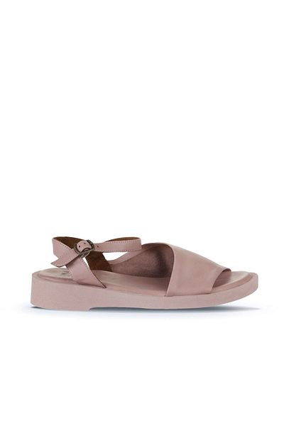 Bueno Shoes Sandale plate pentru femei Dusty Rose din piele - 01wy2901