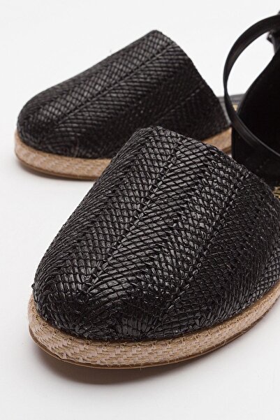 Ccway Espadrille Women's Sandals Black Straw
