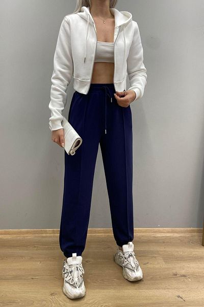 lizge giyim Hanorac crop cu fermoar cu glugă