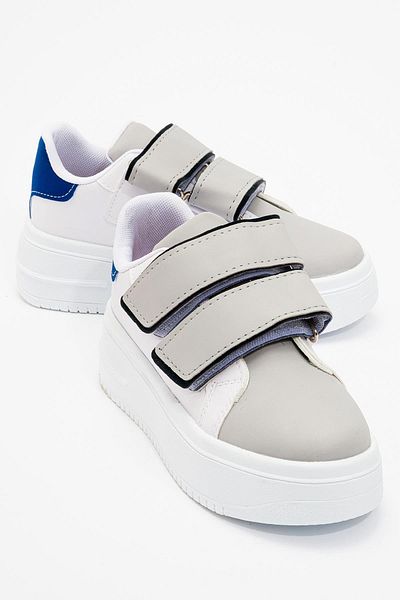 Ccway White Fume Blue - Velcro Women's Sports Shoes