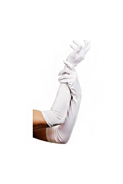 Eren Giyim Mănuși de dans și opera elastice din satin Lycra cu degetul lung - (58 cm)
