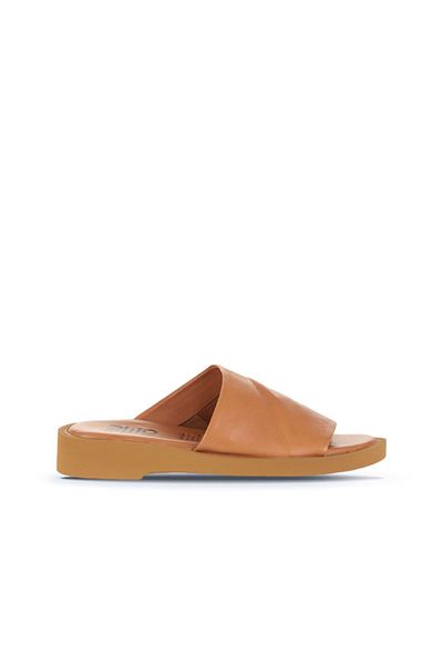 Bueno Shoes Γυναικείες δερμάτινες φλατ παντόφλες - 01wy2902